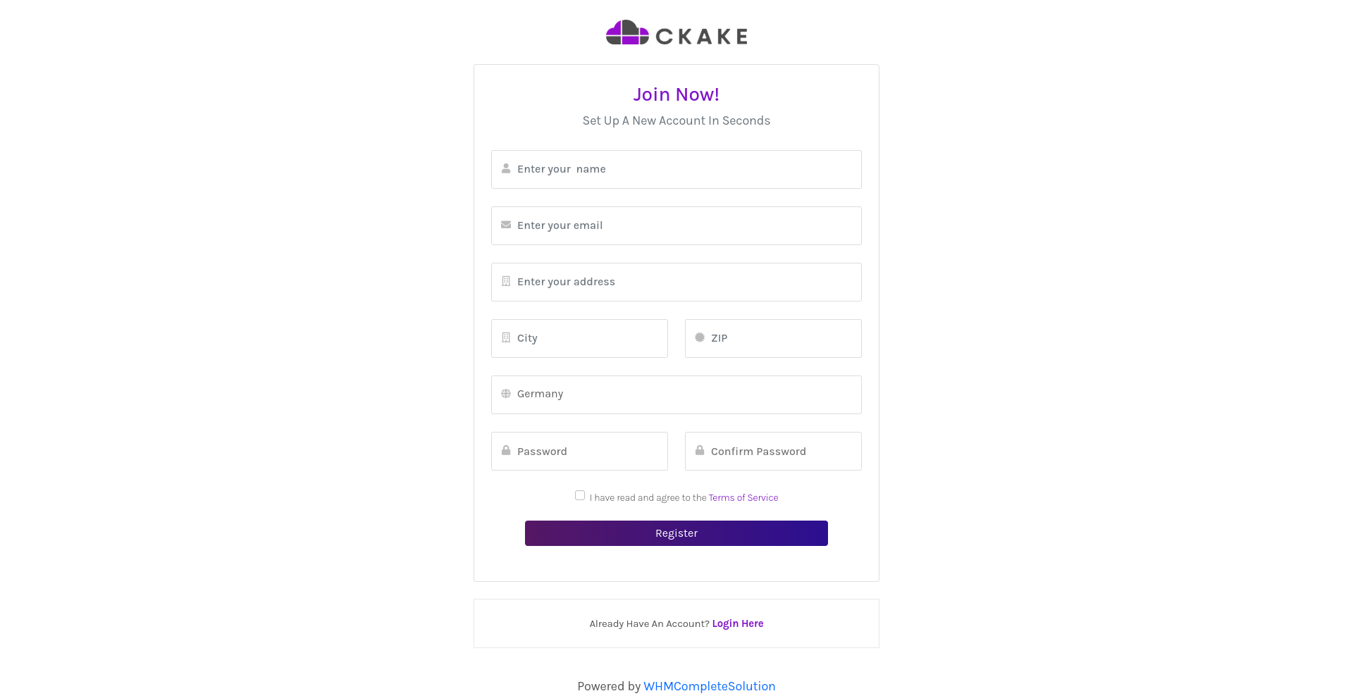 Registration Page