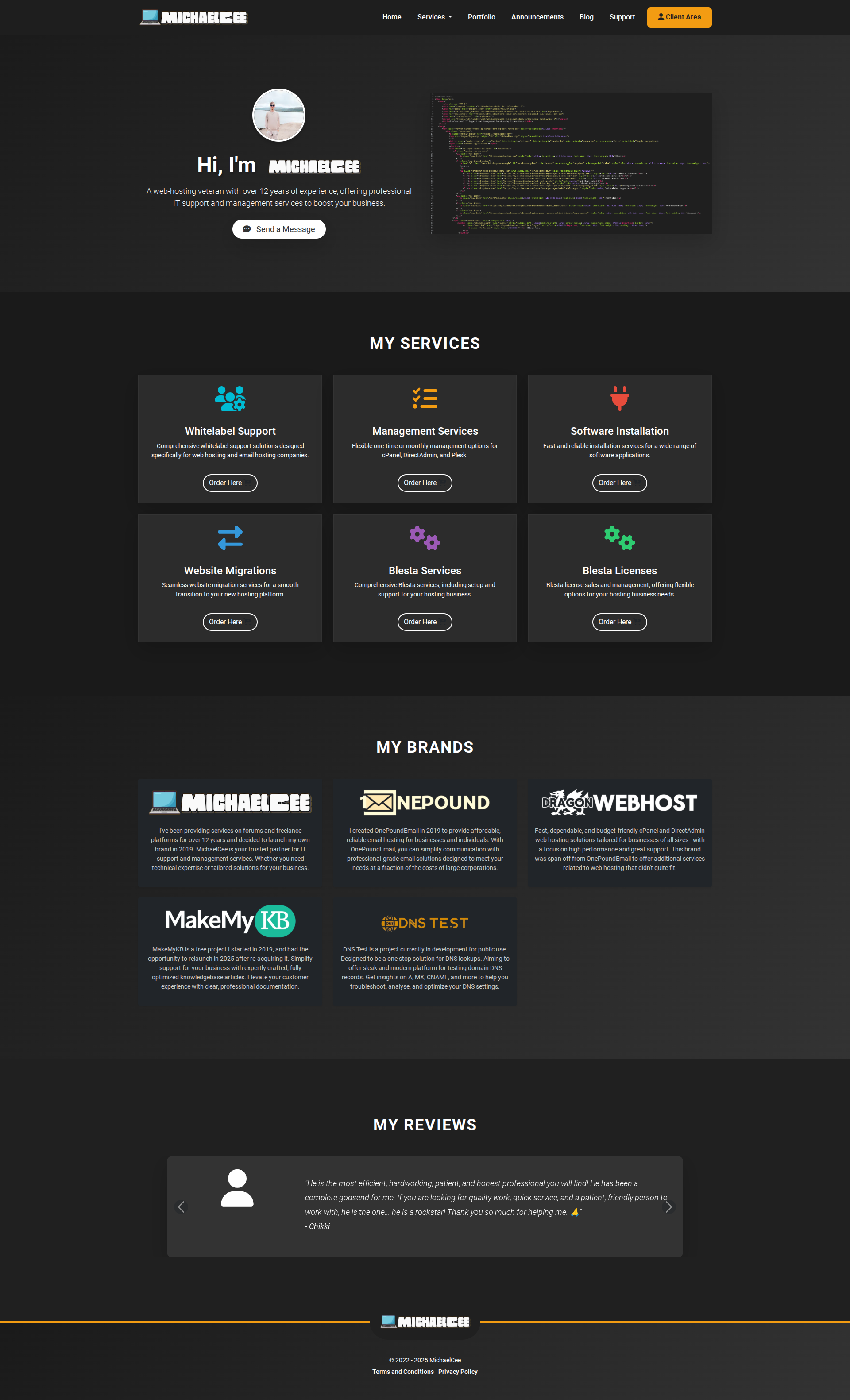 MichaelCee Website Template